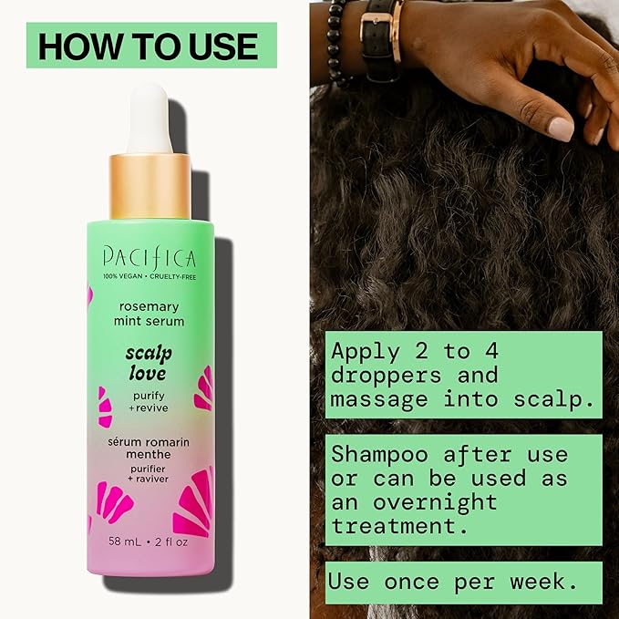 Pacifica Serum and Scalp Scrub Set – Rosemary Mint Scalp Love with Witch Hazel for Detox and Dry Itchy Scalp Relief, Vegan & Cruelty-Free, 2 oz & 4 oz (Set of 2)