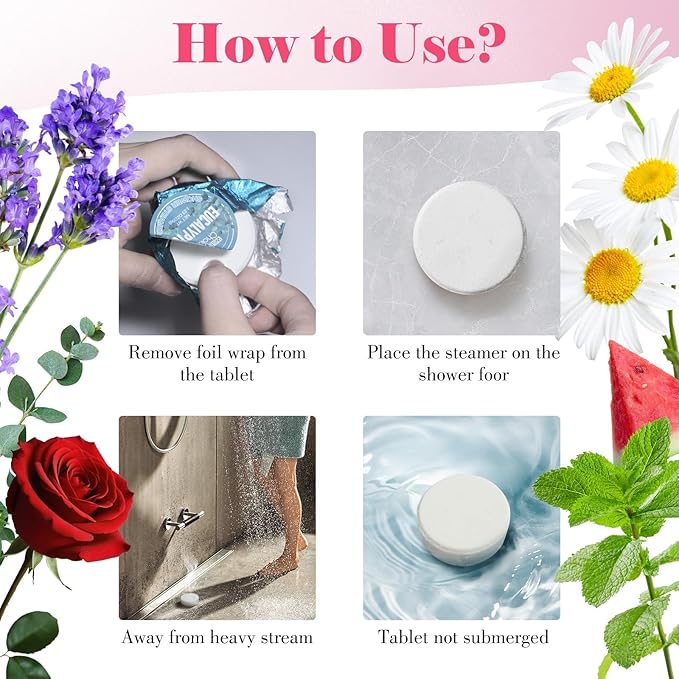 W&E Choice Shower Steamers Aromatherapy 18 Pcs- Shower Bombs with Natural Essential Oils for Daily Relaxation & Stress Relief, Gift for Women & Men, Mom, Teen