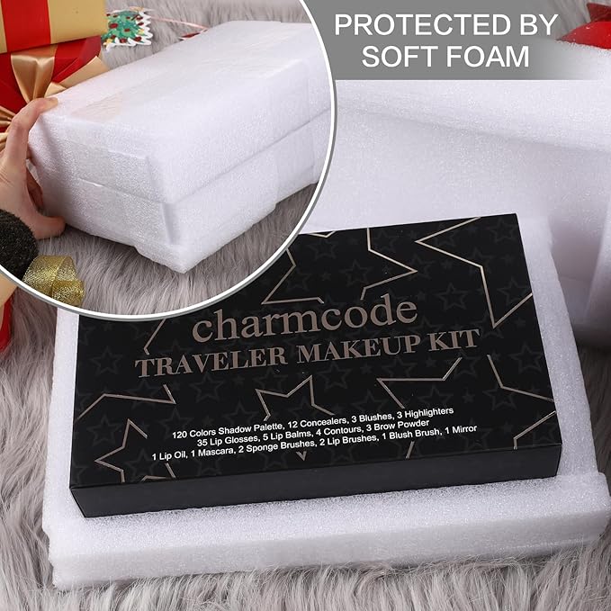 Professional All in One Makeup Kit for Women Full Kit,186 Colors Make Up Palette Christmas Gift Set, Including Eyeshadow,Lip Gloss,Concealer,Highlighter,Contour,Brow Powder,Mascara,Blush & Brush