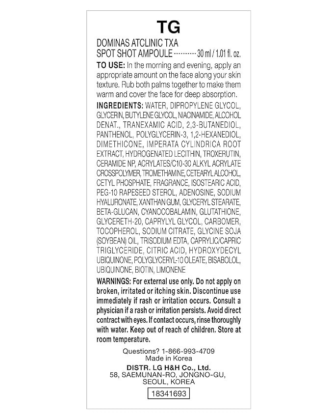 AtClinic DOMINAS Tranexamic Acid Pink Serum (1fl oz) - Improve Skin Tone and Hyperpigmentation, Ampoule for All Skin Types. Korean Skin Care. Niacinamide