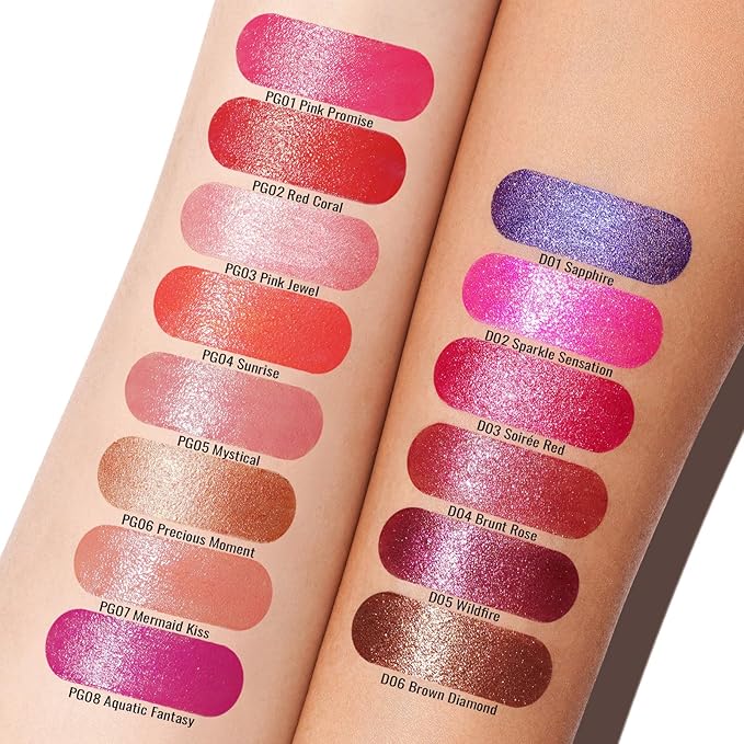 Oulac Shimmer Lipstick Set - 2PCS Vegan Tinted Lip Balm with Nourishing & Hydrating Formula for Soft, Radiant Lips, D03+D04