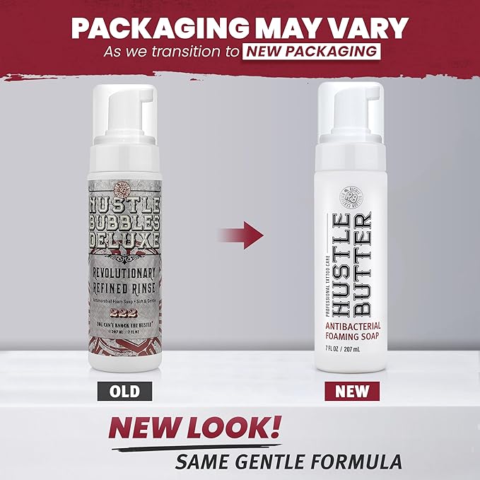 Hustle Bubbles Tattoo Aftercare Tattoo Soap Antibacterial Soap To Clean New Tattoos & Piercings Essential Tattoo Supplies 7oz