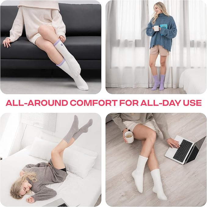 CoolMate GLOBAL Fuzzy Socks for Women Gift Box, Cozy, Soft, Comfy & Cloud-Like Socks, Plush, Durable for Spa, Home