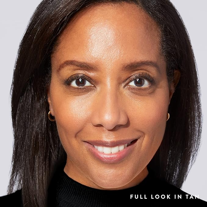 LAURA GELLER NEW YORK Everyday Routine Kit - Baked Balance-N-Brighten Color Correcting Powder Foundation, Tan + Retractable Angled Kabuki + Spackle Makeup Primer, Champagne Glow (3 PC)