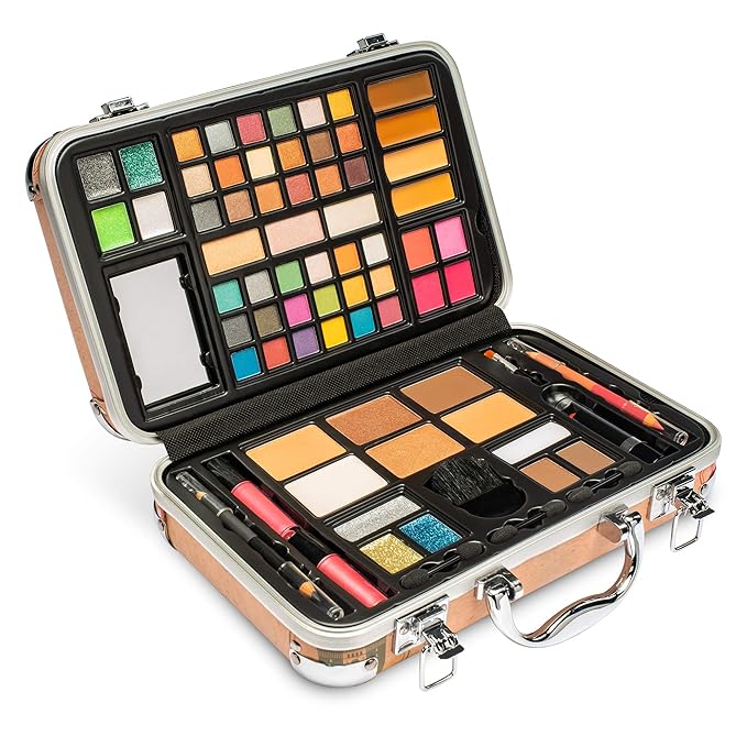 Vokai Makeup Kit Gift Set - 41 Eye Shadows, 7 Body Glitters, 1 Lip Liner Pencil, 1 Lipsticks, 4 Blushs, Eye liner pencil, 5 Concealers, 2 Lip Gloss, 5 Bronzers, Mirror