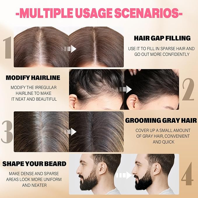 Root Touch Up Sets,Hairline Powder for Women Cover Up- Hairline Concealer for Thin and Thinning Hair, Water & Sweat Resistant,Contain Azonbey Makeup Brush (Med Blonde, Med-Makeup Brush)