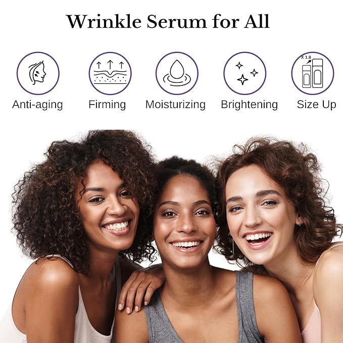 Wrinkle Serum Cream, Retinol & Bakuchiol & Niacinamide, 10 Vitamins & Herbs, Antioxidant, Eye Bag Dark Neck Correction, Day & Night Skin Brightening, 1.76 Fl Oz. Made in Korea