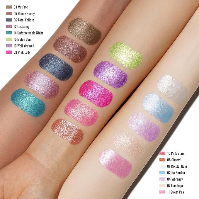 Oulac Cream Eyeshadow also for Highlighter Large Capacity Highly Pigmented Eye Shadow Waterproof &Long Lasting with Moisturizing Formula, Shimmer Glitter Eye Makeup. 6g 01+02