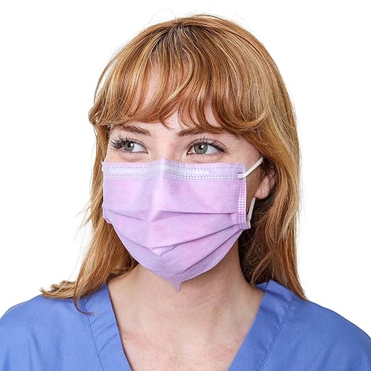 Cranberry USA C2700SP Cosmo Earloop Face Mask, Disposable, Purple (Pack of 50)