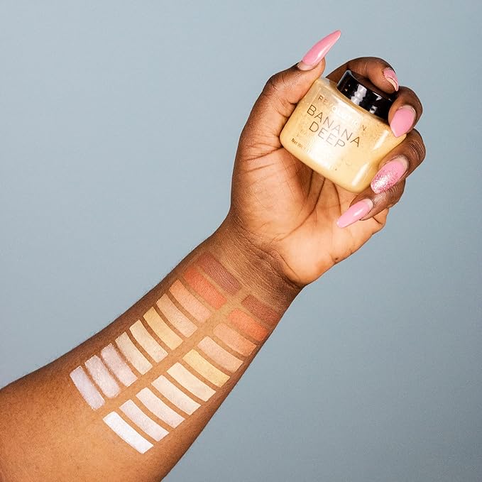 Revolution, Loose Baking Powder, Makeup Setting Powder, Long Lasting Coverage, Mattifies & Reduces Shine, Banana Deep, 1.12 oz