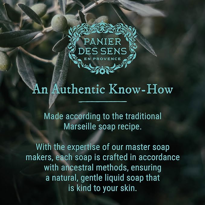 Panier des Sens - Moisturizing Hand Soap - Jasmine Floral Fragrance - French Traditional Savon de Marseille Soap - Refillable Kitchen & Bathroom Soap - 16.9 Fl.oz Liquid Hand Wash 96% Natural