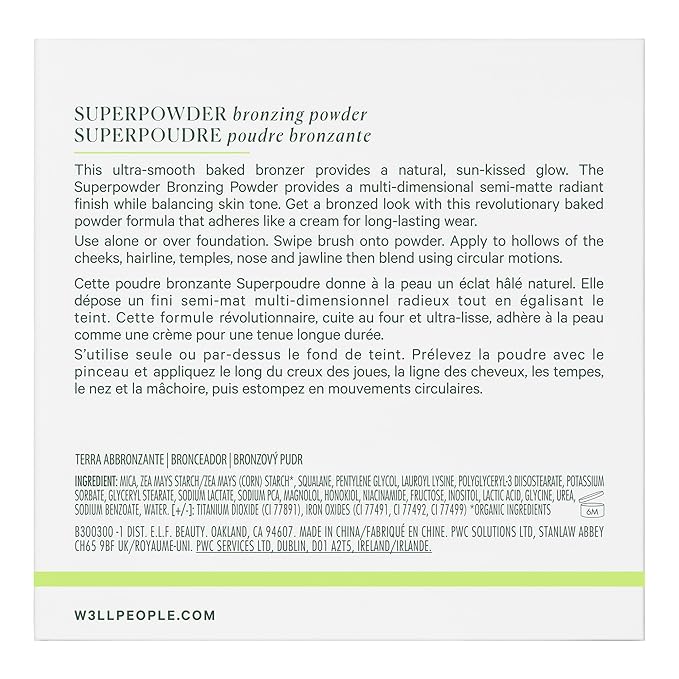 Well People Superpowder Bronzing Powder, Hydrating Baked Bronzing Powder For A Natural Glow, Semi-matte Finish, Vegan & Cruelty-free, Golden Hour