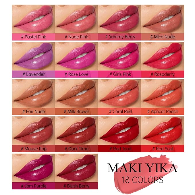 MAKI YIKA Moisture Dark Berry Lipstick for Women Hydrate Lip Gloss for Dry Cracked Lips Weightless Glossy Lip Color Juicy Finish,MA049 Blush Berry
