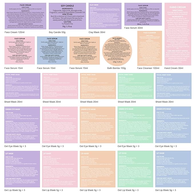 Christmas Gifts for Women, 38 Pcs Skin Care Face Sheet Mask, Bath & Body Spa Gift Set, Self-Care Relaxation Pampering Gift Basket, Bath Bomb, Eye Mask, Face Serum, Lip Gloss, Mother Day, Birthday