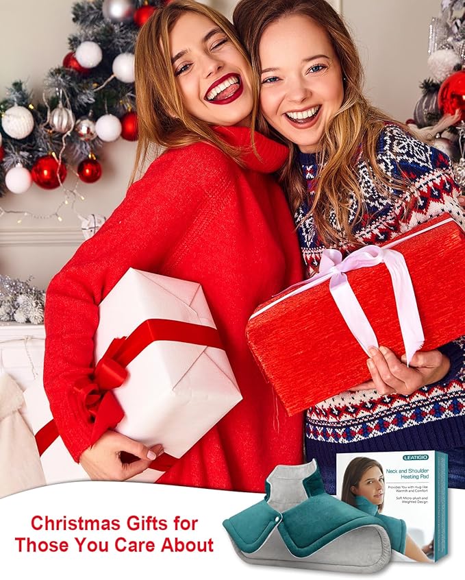 Heating Pad for Neck Shoulders Back Pain Relief, Birthday Gifts for Women Men Seniors, Moist Heated Pad Neck Wrap Warmer for Mon Dad, Christmas Stocking Stuffers for Her Wife Husband, Blue