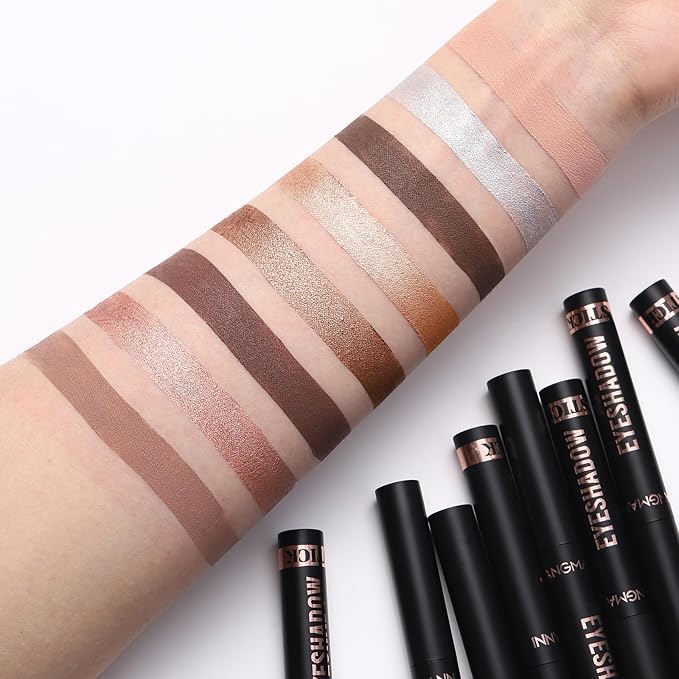 Jolilab Eyeshadow Stick Set, 8 Colors Matte Professional Bright-Colored Contouring and Highlight Stick, Cream Waterproof Long Lasting High Pigmented Eye Shadow. (8, A1)