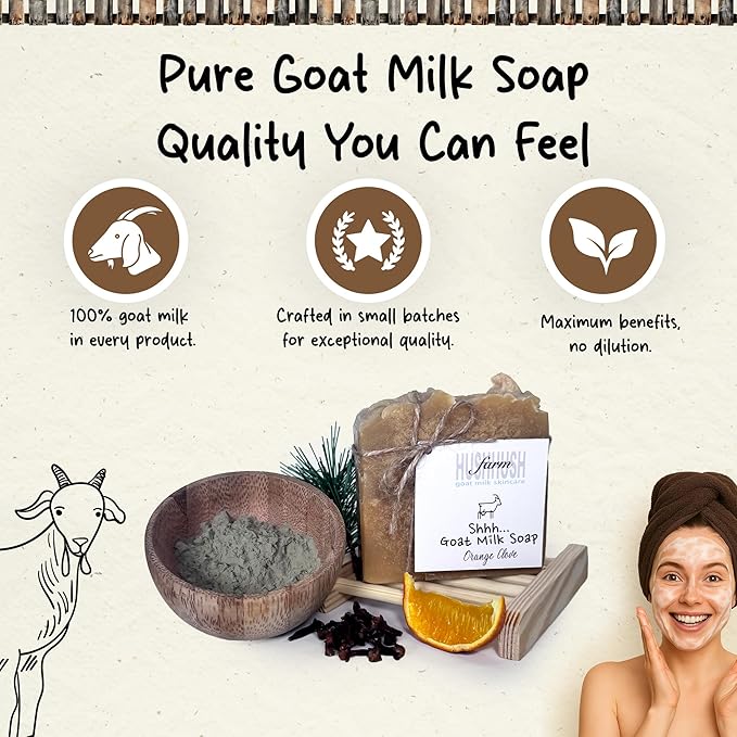 Organic Goat Milk Soap Bar for Face & Body | Handmade with Goat Milk Soap Bar for Sensitive Skin, Essential Oils | Moisturizing Vitamin-Rich Skincare -Orange Clove 3 Pack