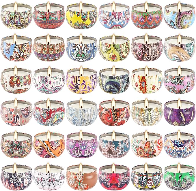 Scented Candle Gifts Set 36 Pack Soy Wax Travel Tin Jar Candles for Home 2.5 OZ Scented Candles for Mom for Christmas, Birthday, Thanksgiving, Mother's Day.