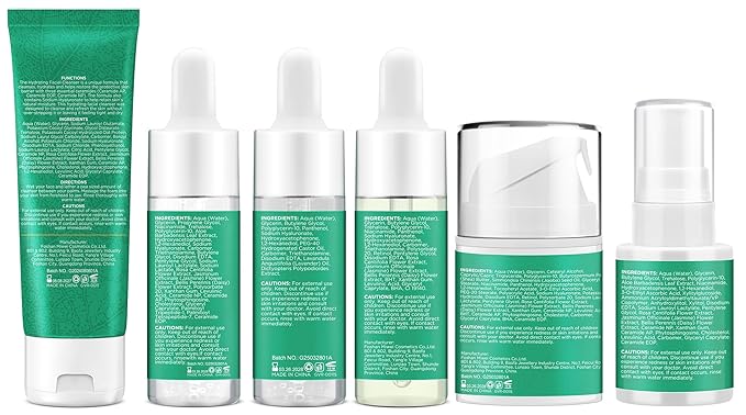 Skin Care Set for Women Teen 6 Pcs - Hydrating & Anti-Aging Facial Routine Skincare Products,Cleanser,Toner,Retinol Serum,Niacinamide Hyaluronic Acid Serum & Face Cream - Gifts Women Christmas