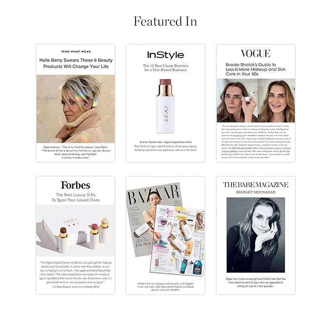 Ogee Sculpted Face Stick (PEARL - PEARLESCENT PEONY SHIMMER) Certified Organic Highlighter Makeup - Multi-Use Glow Highlighter Stick