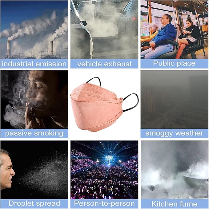 100Pcs KF94 Masks, Individually Wrapped 3D Fish Type Masks for Adult, 4 Layer Protective Face Mask