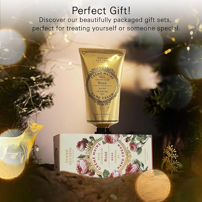 Panier des Sens - Hand Cream for Dry Hands 2.5 fl oz - Long-lasting Hydration and Delicate Rose Scent - Softens and Protects Dry Skin - 20% Shea Butter & Olive Oil - Moisturizing Hands After Washing
