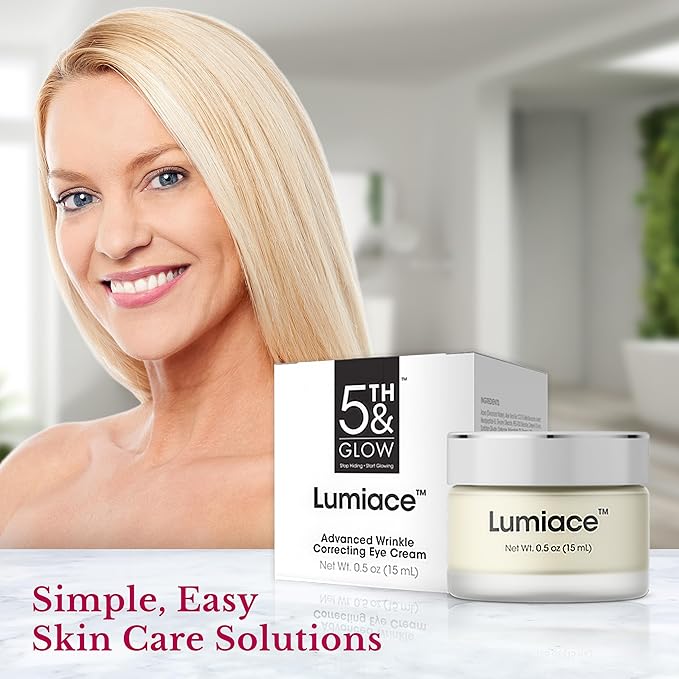5th & Glow Lumiace Eye Wrinkle Cream for Women, Eye Firming Cream for Sagging Skin and Crows Feet, Under Eye Cream for Puffiness and Bags, Reduces the Appearance of Fine Lines and Wrinkles, 0.5 oz