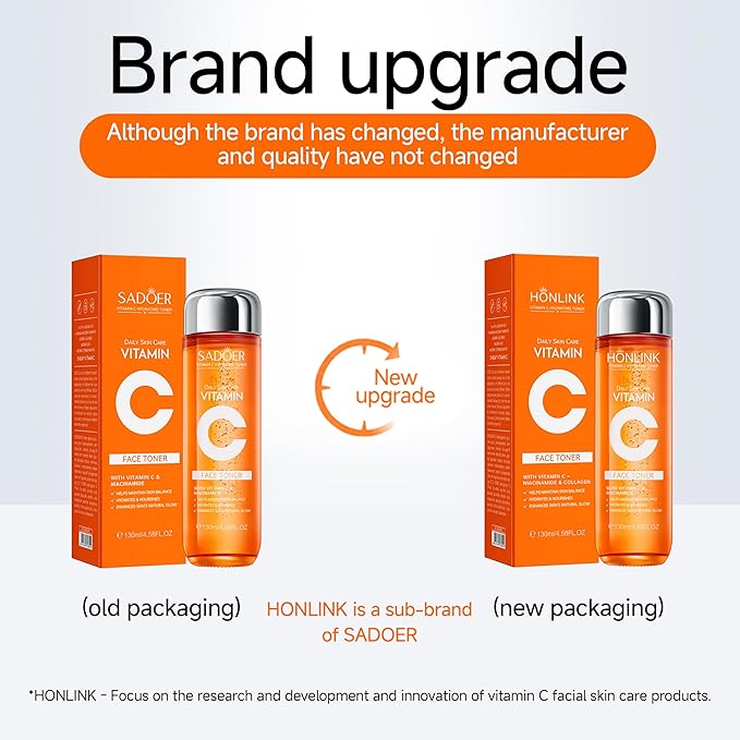 Premium 5X Vitamin C Face Toner, Facial Care Toner, Hyaluronic Acid Hydrating Facial Treatment for Even Skin Korean Tone, Safe Glowing Skin 130ml,K-Beauty,Tiktok Morning & Evening Skincare Women Gift