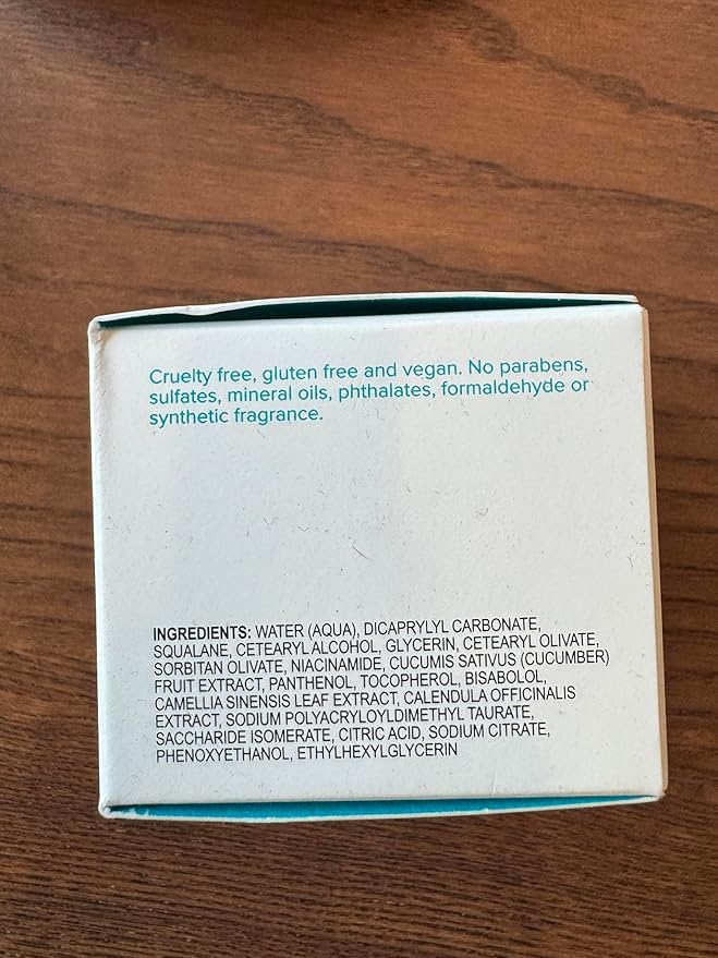 QUENCH Lightweight Gel Cream Moisturizer with Glycerin, Niacinamide, Squalane, Green Tea, Cucumber, Calendula, Hydrating Barrier Support for Sensitive Skin, 1.7 fl oz