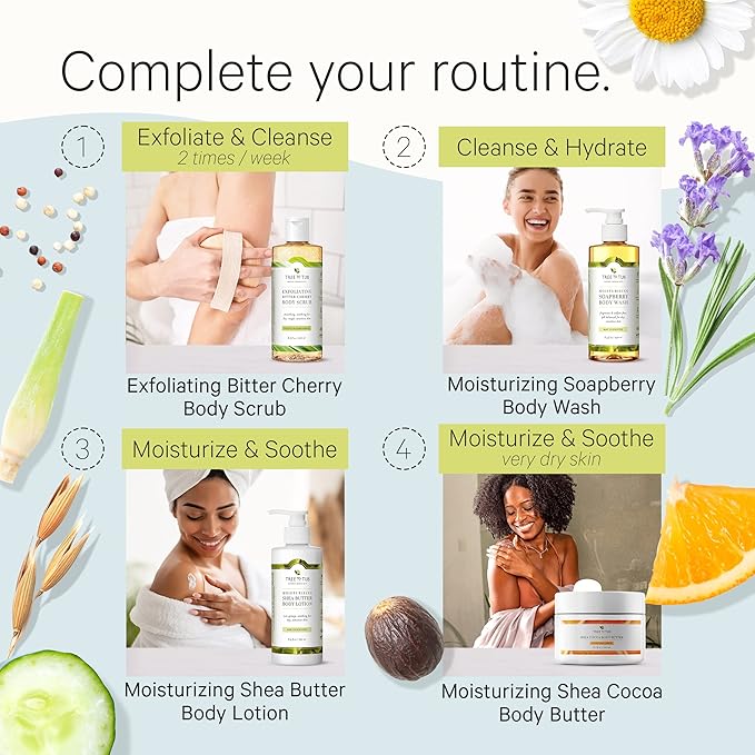 Tree to Tub Unscented Shea Butter Body Lotion for Dry Skin - Fragrance Free Lotion,Vegan Body Moisturizer, Good for Sensitive Skin for both Women & Men 2 Pack