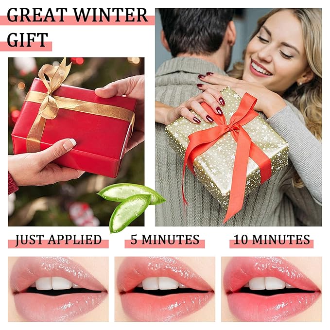 4 Pack Aloe Vera Color Changing Lipstick Set,Magic Temperature Color Change Lip Gloss Makeup Set,Waterproof Tinted Lip Balm Moisturizer,Long Lasting Nutritious Moisturizing PH Mood Lipstick for Women