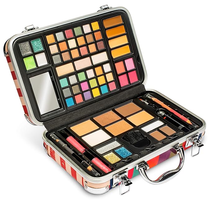 Vokai Makeup Kit Gift Set - 41 Eye Shadows, 7 Body Glitters, 1 Lip Liner Pencil, 1 Lipsticks, 4 Blushs, Eye liner pencil, 5 Concealers, 2 Lip Gloss, 5 Bronzers, Mirror