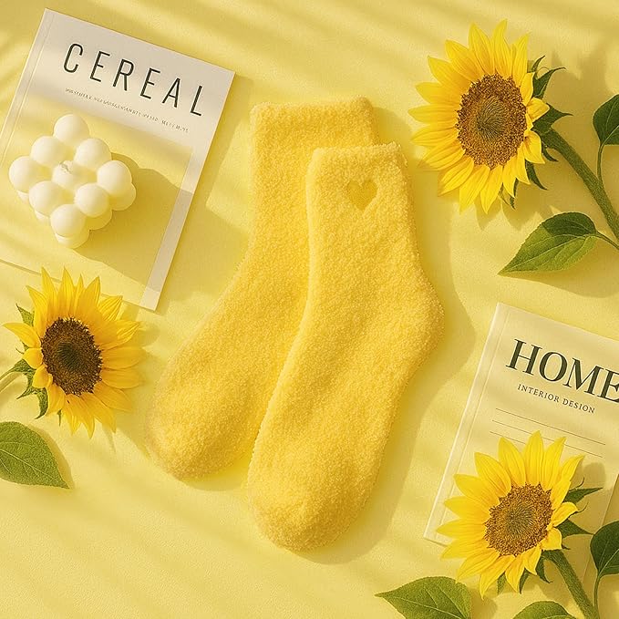 American Trends Coral Fleece Cloud Socks Ultra-Soft Fuzzy Warm Sleep Socks Cozy Unisex Gifts for Birthday Self-Care