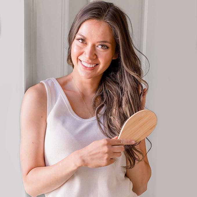 Detangler Bamboo Detangling Hair Brush - For Women, Men, and Kids, Wet or Dry Use With Hair Products