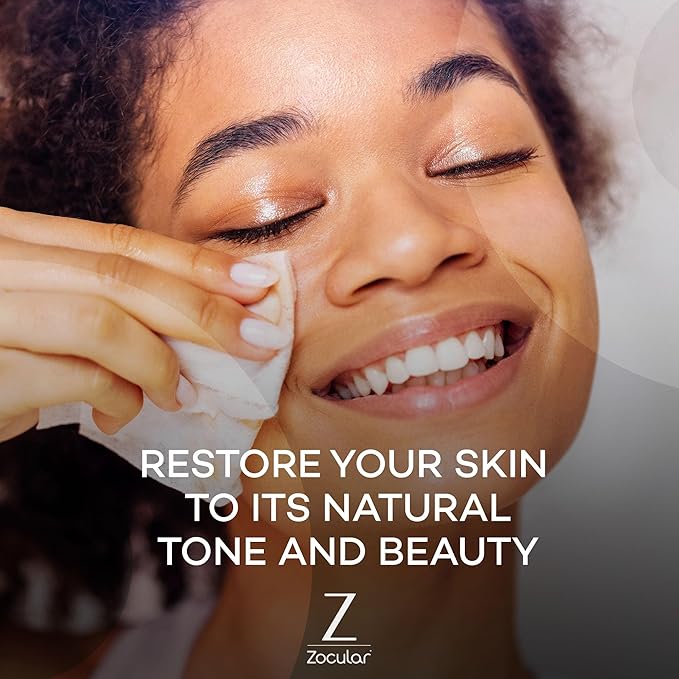 ZocuZap Acne Face Wipes - Moisturizing Face Cleansing Wipes for Acne, Makeup Removal, and Exfoliation with Natural Okra Complex for Sensitive, Rosacea Skin - 15/ct