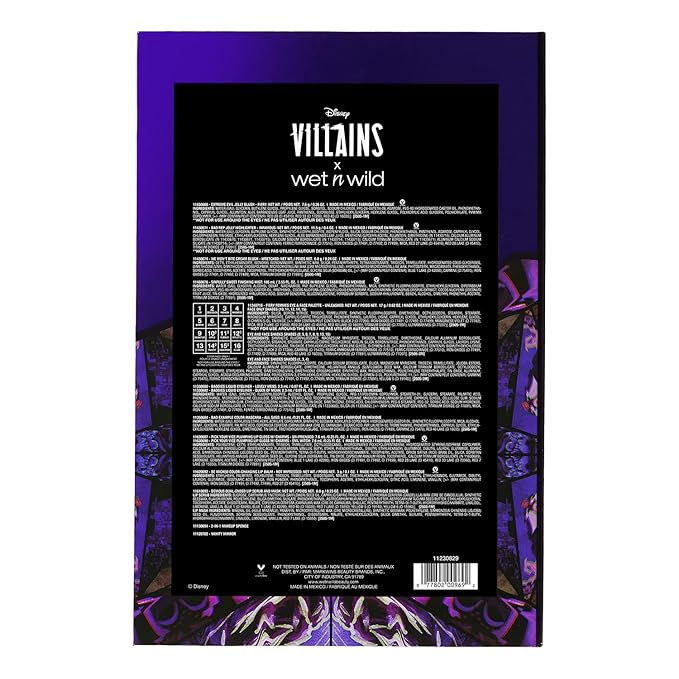 wet n wild Disney Villains PR Box, 14-Piece Makeup & Accessories Collection, Limited Edition Storybook Set, Cruelty-Free