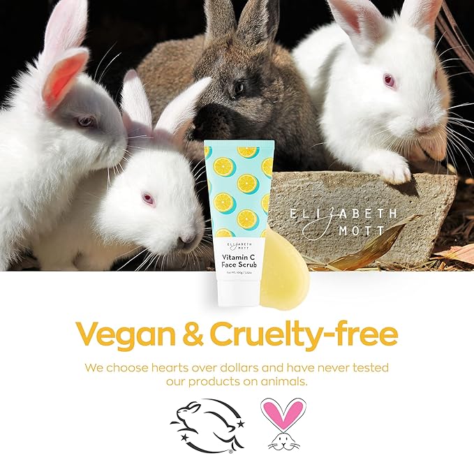 Elizabeth Mott Sure Thing Vitamin C Face Scrub – Heat Activated Exfoliating Facial Cleanser for Deep Pore Cleansing & Smoother Skin – Gentle Brightening Scrub, Vegan & Cruelty-Free Skincare, 3.52 oz