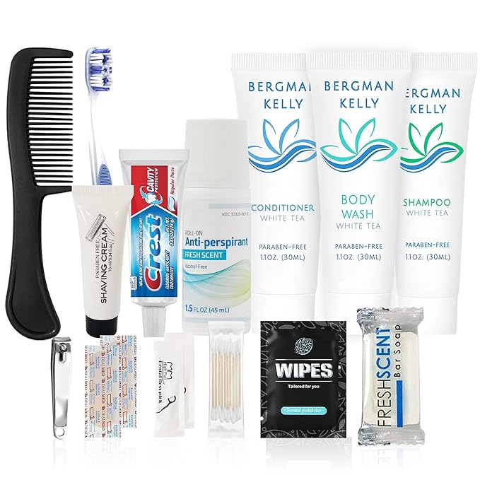 Trektote Bulk Hygiene Kit For Men And Women – (100 Pack) 20 Piece Set Of Travel Size Toiletries, TSA Compliant, Bulk Travel Essentials, Includes Shampoo And Conditioner, Body Wash, Toiletry Bag & More