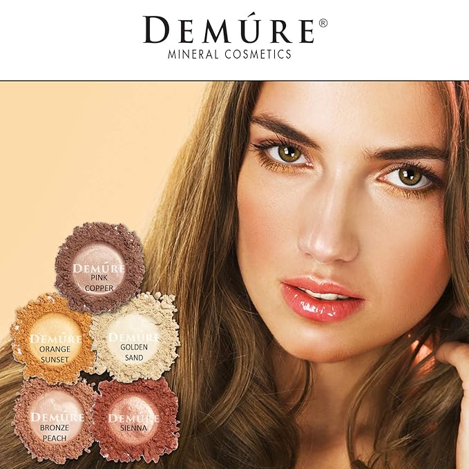 Demure Mineral Make Up (Bronze Peach) Shimmer Eyeshadow, Loose Powder, Glitter Eyeshadow, Eye Makeup, Professional Makeup