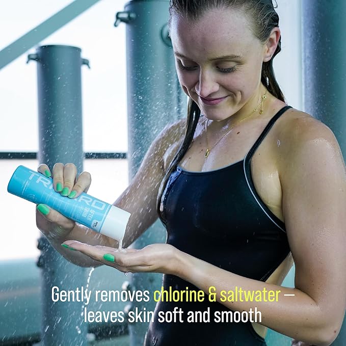 TRIHARD Chlorine Removal Body Wash and Lotion Set, Protects and Hydrates Sensitive Skin from Pool and Ocean, Pool Essentials for Pre and Post Swim Chlorine Skin Protection