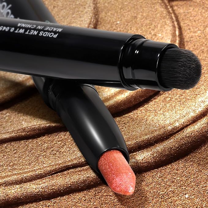 Longwear Cream Eye Shadow Sticks(46 Ruby Metallic), Smudge-Proof, Waterproof Eyeshadow,Silky Formula Glitter With Makeup Brush,Red Eyeshadow Stick