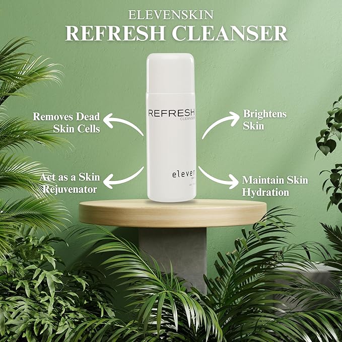ELEVENSKIN Refresh Antioxidant Facial Cleanser – Gentle Gel Face Wash & Hydrating Cleanser – Daily Hydrating Face Wash & Makeup Cleanser for Women & Men – Ideal for All Skin Types