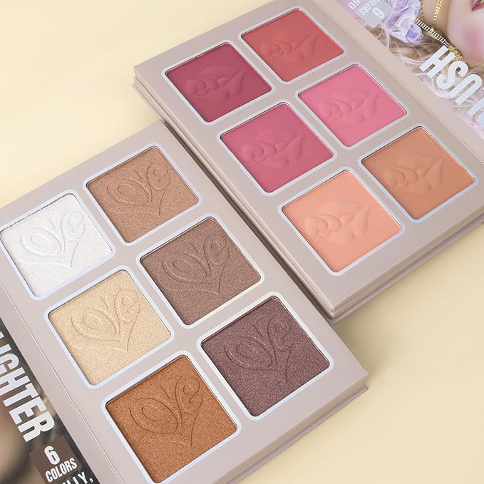 4-Layer Multi - Functional Beauty Book Kit- Style Makeup Palette Ingeniously Combines Eyeshadows, Blushes, Highlighters, Contour Powders In One,Best Choice for A Gift for Women (SH2512A)