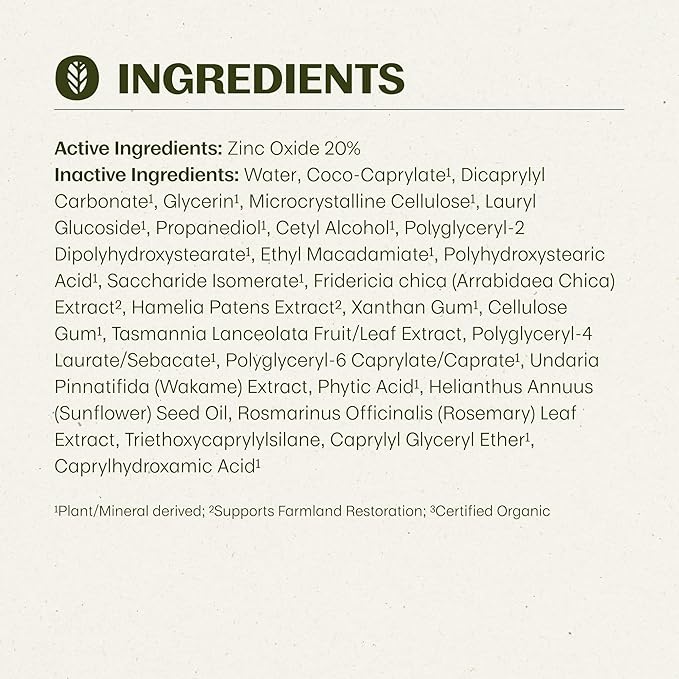 Thrive Natural Care Mineral Face Sunscreen for Sensitive Skin SPF 30, 2 Ounces - Moisturizing Unscented Sunscreen for Face - Broad Spectrum with Clear Zinc Oxide - Vegan