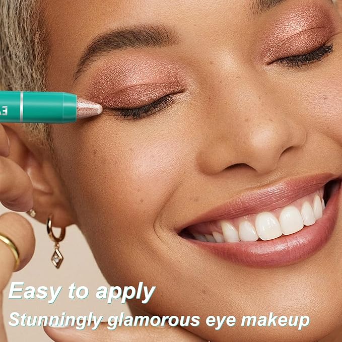 4Pcs Eyeshadow Stick, Cream Eye Shadow Brightener Sticks Set for Eyes, Champagne Pearl Taupe Bronze Cocoa Stone Putty Smoky Amethyst Shimmer Matte Pencil Eye Eye Liner Makeup Waterproof (4PCS A)