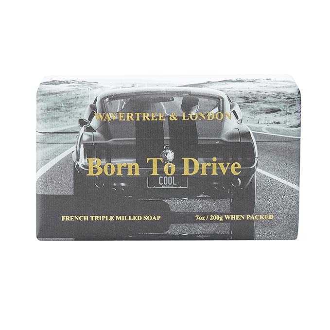 Wavertree & London Born To Drive Scented Natural Soap Bars (2 Bars), 7oz Moisturizing French Triple Milled Soap Bars enriched with shea butter - Pure Plant Oil Bath & Body Bars for All Skin Types