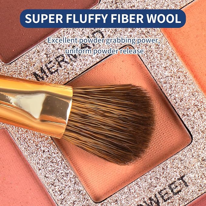 MAANGE 20 PCS Foundation Makeup Brush Set, Double-ended Kabuki Contour Brush for Liquid Powder Concealer Blending Blush Makeup Tools (Coffee Gold)