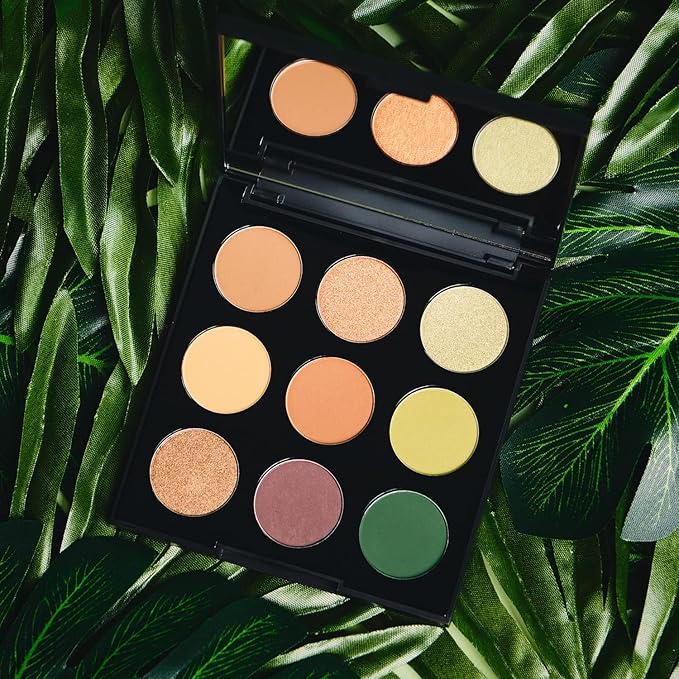 Palladio Ultimate 9-Count Eyeshadow Palette, Talc-Free Formula, High Pigmented Shades in A Mix of Matte & Shimmer Finishes, Blendable Long Lasting Colorful Professional-Grade Makeup (Natural Earth)