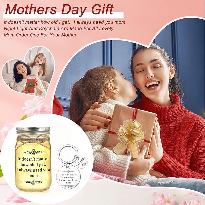Gifts for Mom, Mom Birthday Gifts, Mothers Day Gift, Christmas Gift for Mama, Mason Jar Light for Mother