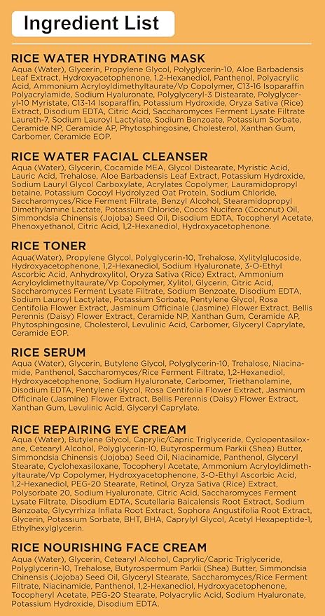 Skin Care Set,6Pcs Women Teen Glass Skincare w/Korean Rice Extract,Hydrate Glow Repair Anti-Aging Facial Routine Kit Gift for Women Mom Wife Teenage Girl Trendy Stuff Christmas Gifts Stocking Stuffers